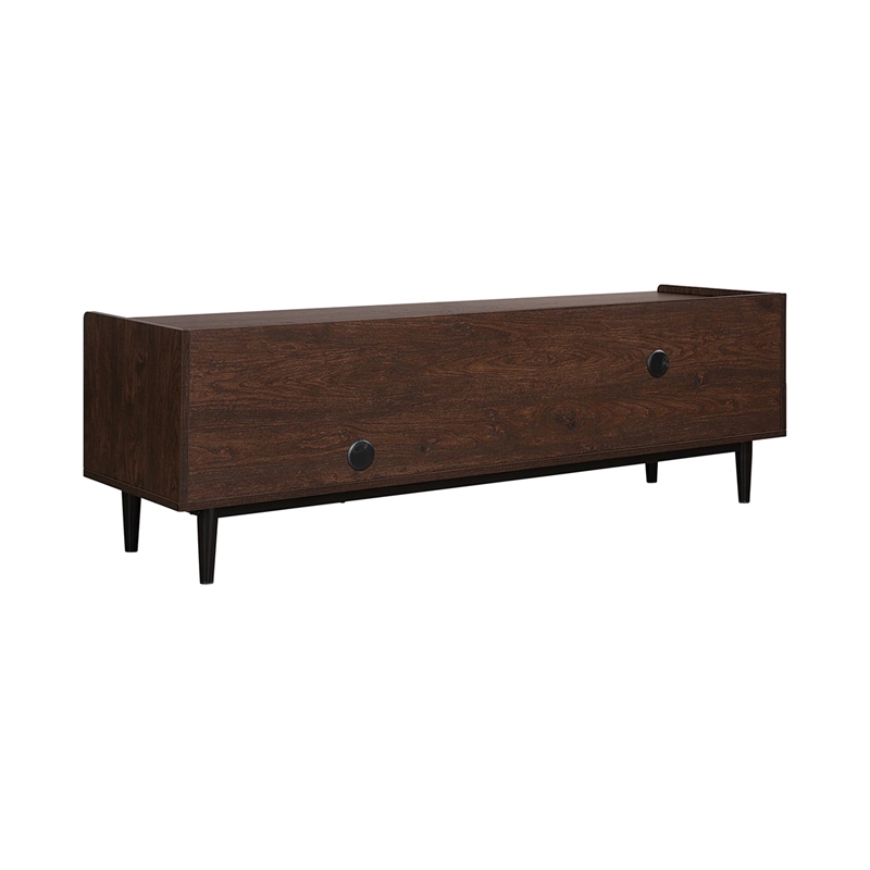 Manhattan Comfort Duane TV Stand from Engineered Wood in Dark Brown & Navy Blue