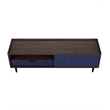Manhattan Comfort Duane TV Stand from Engineered Wood in Dark Brown & Navy Blue