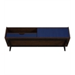 Manhattan Comfort Duane TV Stand from Engineered Wood in Dark Brown & Navy Blue