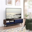 Manhattan Comfort Duane TV Stand from Engineered Wood in Dark Brown & Navy Blue