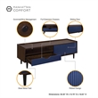 Manhattan Comfort Duane TV Stand from Engineered Wood in Dark Brown & Navy Blue