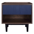 Manhattan Comfort Duane Nightstand from Engineered Wood - Dark Brown & Navy Blue
