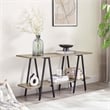 Manhattan Comfort Celine Side Table Console from Engineered Wood in Rustic Gray