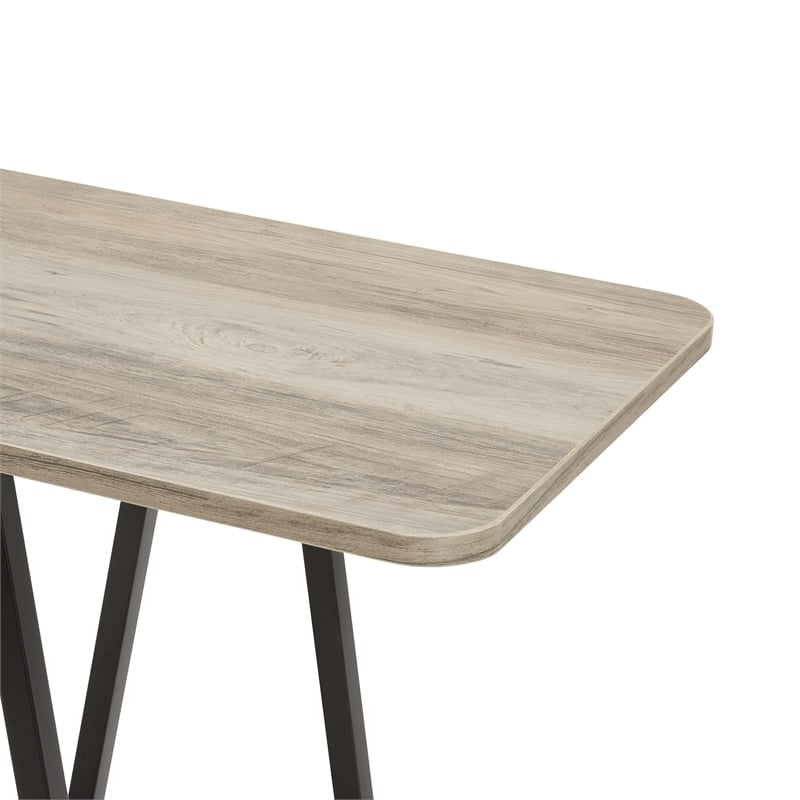 Manhattan Comfort Celine Side Table Console from Engineered Wood in Rustic Gray