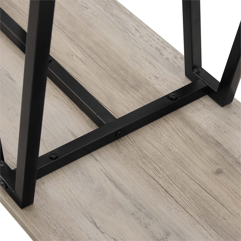 Manhattan Comfort Celine Side Table Console from Engineered Wood in Rustic Gray
