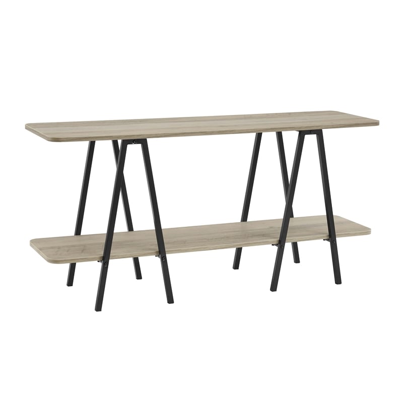Manhattan Comfort Celine Side Table Console from Engineered Wood in Rustic Gray