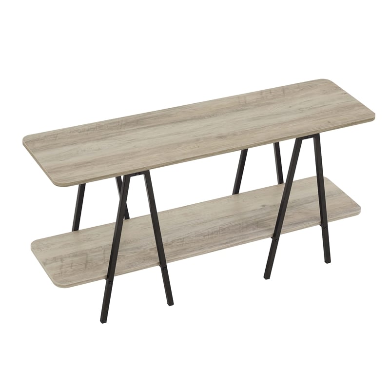 Manhattan Comfort Celine Side Table Console from Engineered Wood in Rustic Gray
