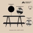 Manhattan Comfort Celine Side Table Console from Engineered Wood in Black