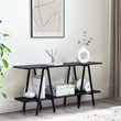 Manhattan Comfort Celine Side Table Console from Engineered Wood in Black