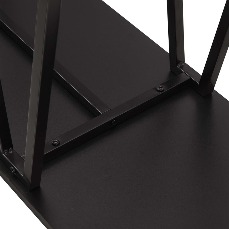 Manhattan Comfort Celine Side Table Console from Engineered Wood in Black