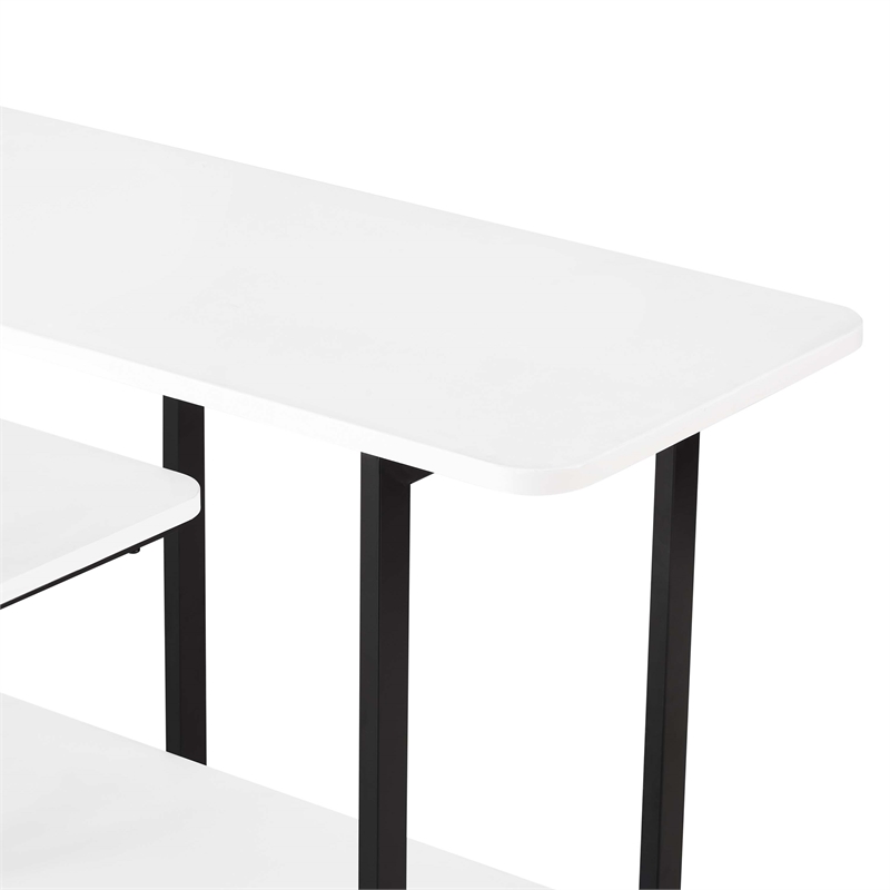 Manhattan Comfort Celine Side Table Console from Engineered Wood in White