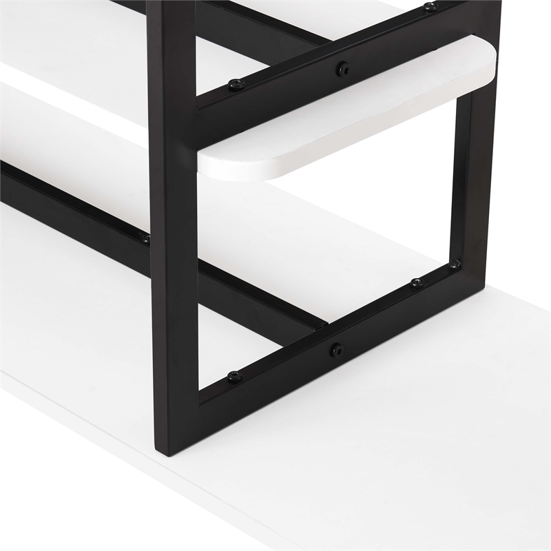 Manhattan Comfort Celine Side Table Console from Engineered Wood in White