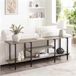 Manhattan Comfort Celine Side Table Console from Engineered Wood in Rustic Gray
