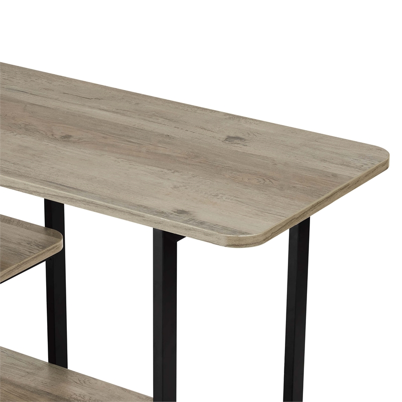 Manhattan Comfort Celine Side Table Console from Engineered Wood in Rustic Gray