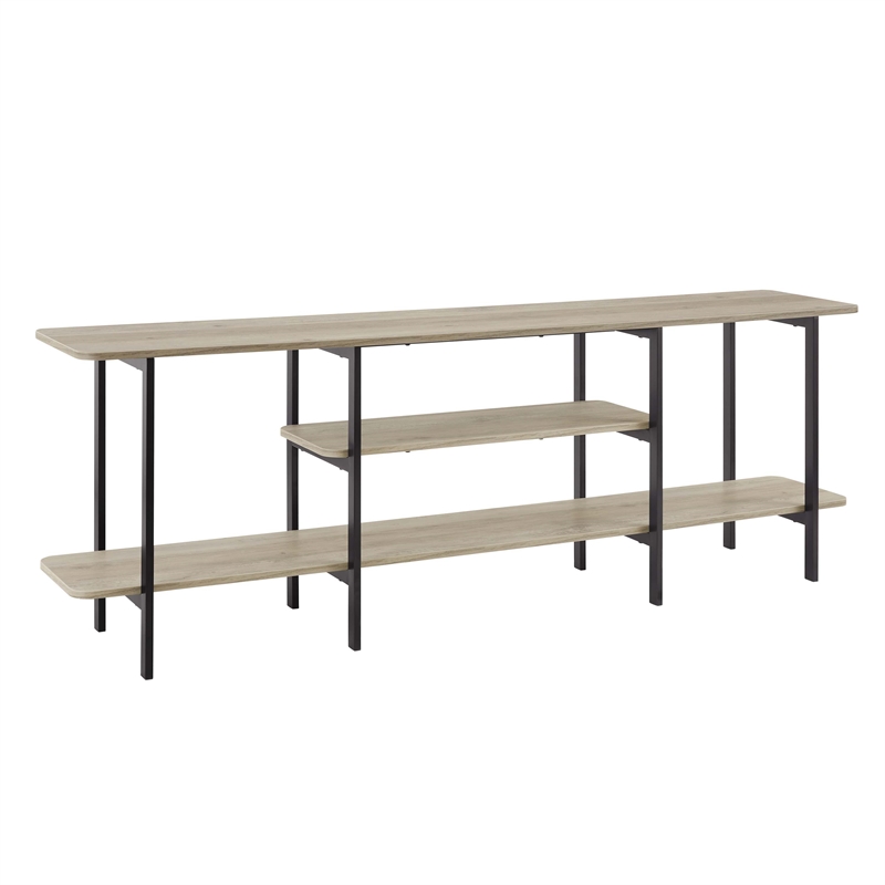 Manhattan Comfort Celine Side Table Console from Engineered Wood in Rustic Gray