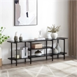 Manhattan Comfort Celine Side Table Console from Engineered Wood in Black