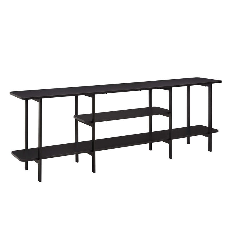 Manhattan Comfort Celine Side Table Console from Engineered Wood in Black