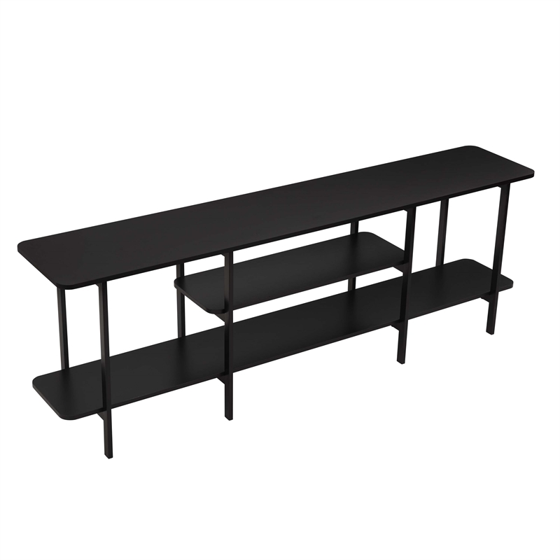 Manhattan Comfort Celine Side Table Console from Engineered Wood in Black