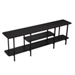 Manhattan Comfort Celine Side Table Console from Engineered Wood in Black