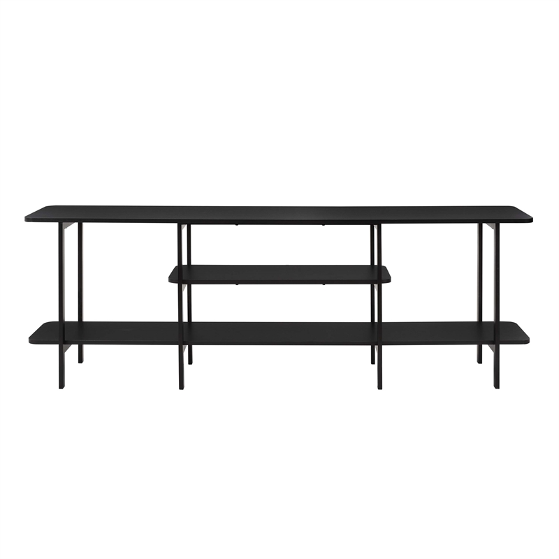 Manhattan Comfort Celine Side Table Console from Engineered Wood in Black