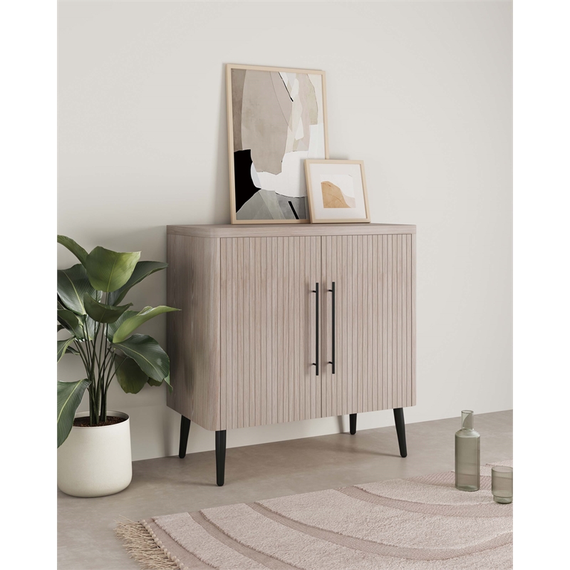 Manhattan Comfort Jodie Accent Cabinet made from Engineered Wood in Light Oak