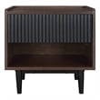Manhattan Comfort Duane Nightstand from Engineered Wood in Dark Brown and Black