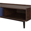 Manhattan Comfort Duane Coffee Table - Engineered Wood - Dark Brown & Navy Blue