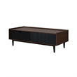 Manhattan Comfort Duane Coffee Table - Engineered Wood - Dark Brown & Black