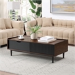 Manhattan Comfort Duane Coffee Table - Engineered Wood - Dark Brown & Black