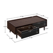 Manhattan Comfort Duane Coffee Table - Engineered Wood - Dark Brown & Black
