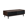 Manhattan Comfort Duane Coffee Table - Engineered Wood - Dark Brown & Black