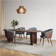 Reeva Dining Chair with Solid Wood Legs in Walnut and Graphite Gray