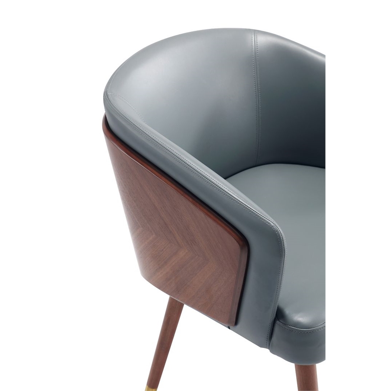 Reeva Dining Chair with Solid Wood Legs in Walnut and Graphite Gray