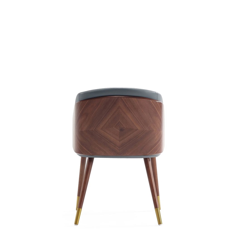 Reeva Dining Chair with Solid Wood Legs in Walnut and Graphite Gray