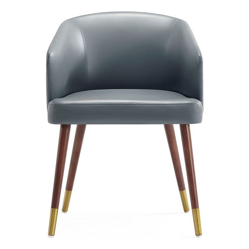 Reeva Dining Chair with Solid Wood Legs in Walnut and Graphite Gray