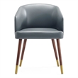 Reeva Dining Chair with Solid Wood Legs in Walnut and Graphite Gray