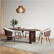 Reeva Dining Chair with Solid Wood Legs in Walnut and Cream