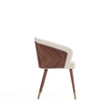 Reeva Dining Chair with Solid Wood Legs in Walnut and Cream