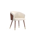 Reeva Dining Chair with Solid Wood Legs in Walnut and Cream