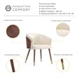 Reeva Dining Chair with Solid Wood Legs in Walnut and Cream