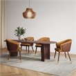 Reeva Dining Chair with Solid Wood Legs in Walnut and Camel