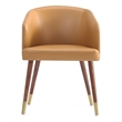 Reeva Dining Chair with Solid Wood Legs in Walnut and Camel
