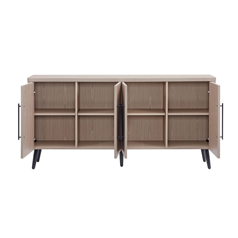 Manhattan Comfort Jodie Sideboard made from Engineered Wood in Light Oak