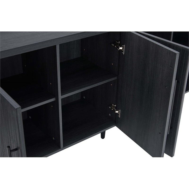 Manhattan Comfort Jodie Sideboard made from Engineered Wood in Charcoal Gray