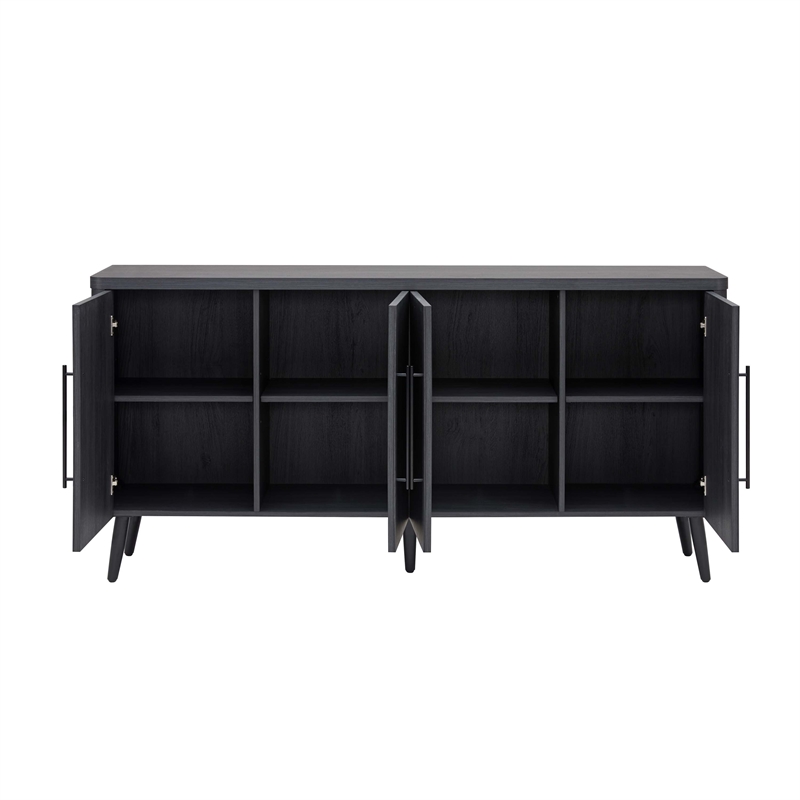 Manhattan Comfort Jodie Sideboard made from Engineered Wood in Charcoal Gray