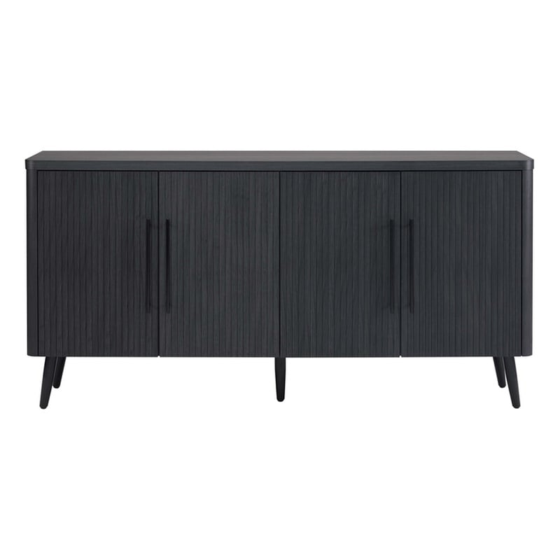 Manhattan Comfort Jodie Sideboard made from Engineered Wood in Charcoal Gray