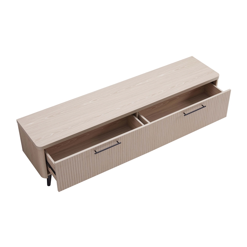 Manhattan Comfort Jodie TV Stand made from Engineered Wood in Light Oak
