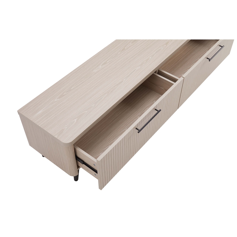 Manhattan Comfort Jodie TV Stand made from Engineered Wood in Light Oak