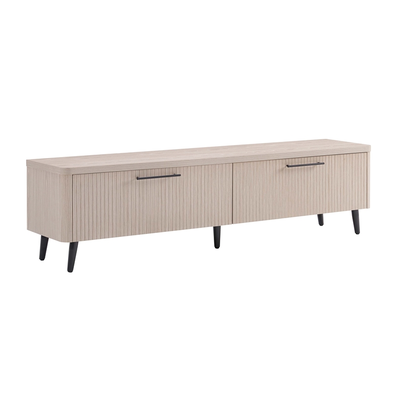 Manhattan Comfort Jodie TV Stand made from Engineered Wood in Light Oak