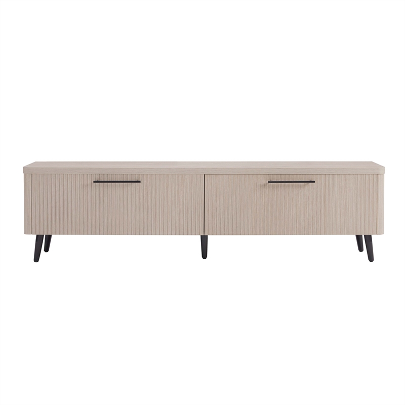 Manhattan Comfort Jodie TV Stand made from Engineered Wood in Light Oak